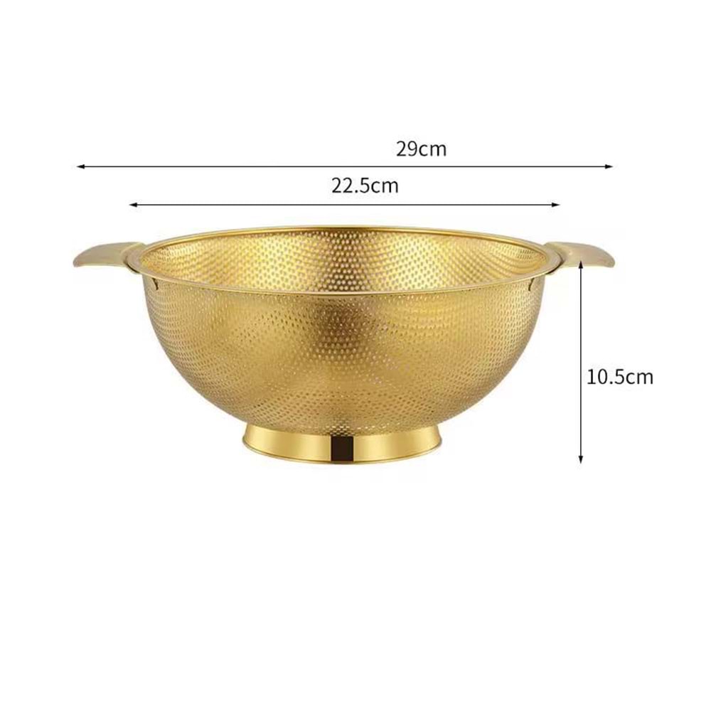 ALVİN SAPLI ÇELİK AYAKLI GOLD SÜZGEÇ 22.5CM