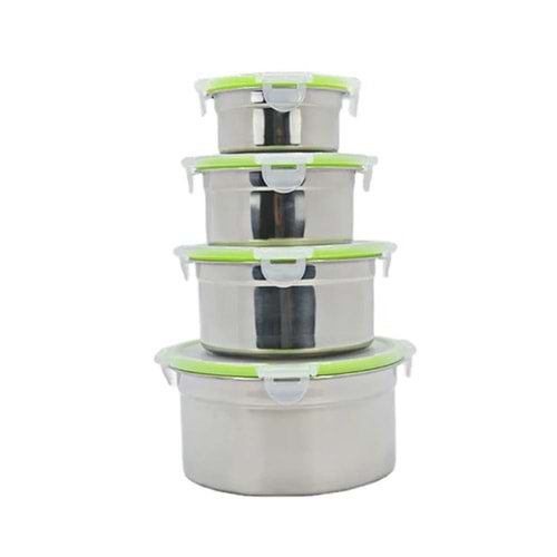 ALVİN 4LÜ ÇELİK VAKUMLU SAKLAMA KABI