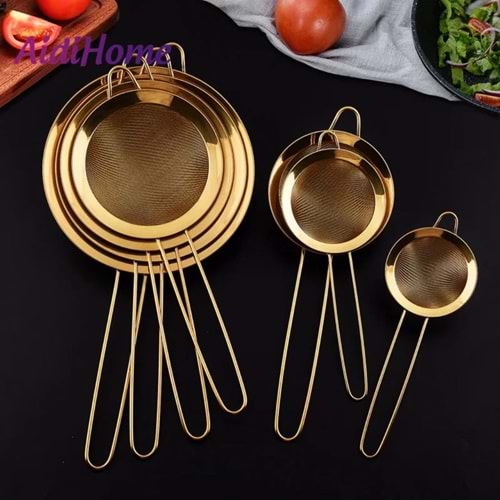 ALVİN ÇELİK SAPLI GOLD SÜZGEÇ 16CM