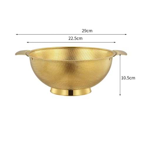 ALVİN SAPLI ÇELİK AYAKLI GOLD SÜZGEÇ 22.5CM