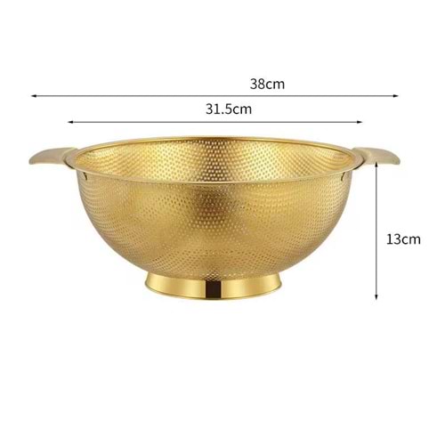 ALVİN SAPLI ÇELİK AYAKLI GOLD SÜZGEÇ 31.5CM