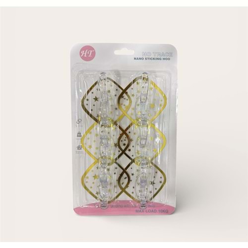 ALVİN 6LI KARE ALTIN YALDIZLI ŞEFFAF ASKI