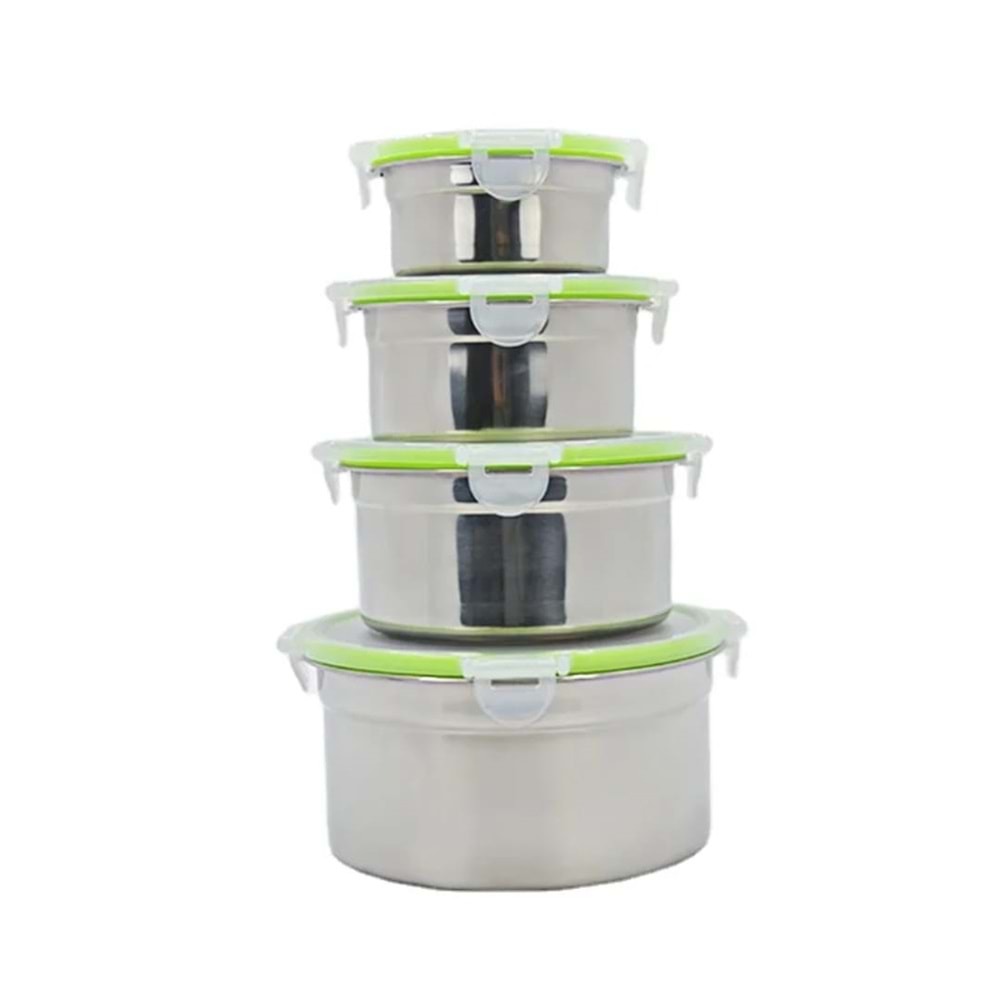 ALVİN 4LÜ ÇELİK VAKUMLU SAKLAMA KABI