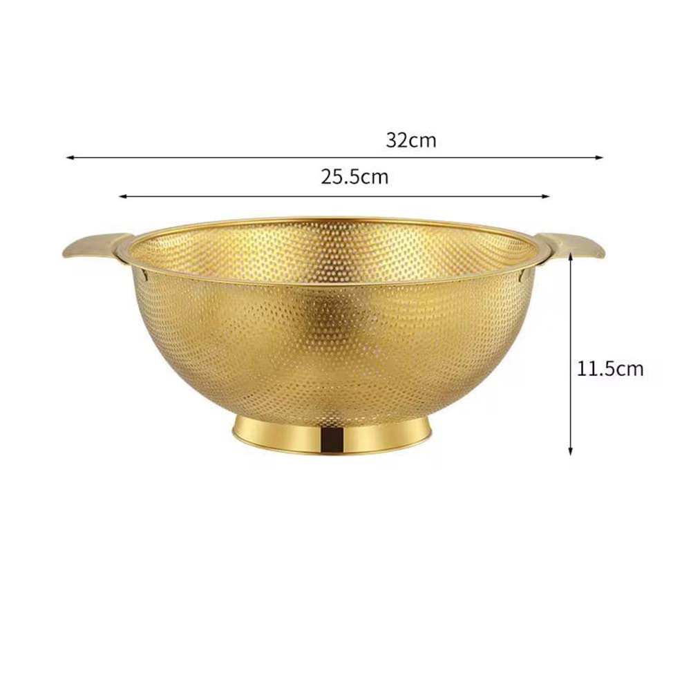 ALVİN SAPLI ÇELİK AYAKLI GOLD SÜZGEÇ 25.5CM