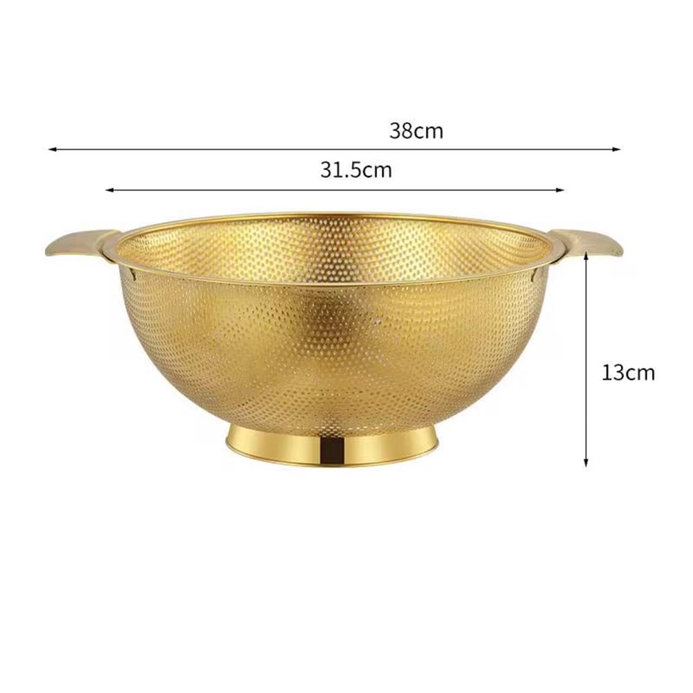 ALVİN SAPLI ÇELİK AYAKLI GOLD SÜZGEÇ 31.5CM