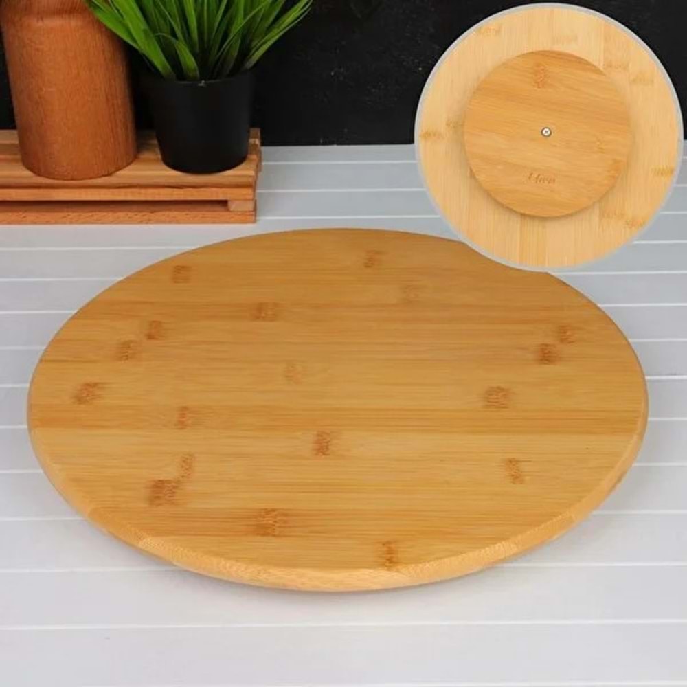 ALVİN DÖNERLİ BAMBU SUNUMLUK 28CM