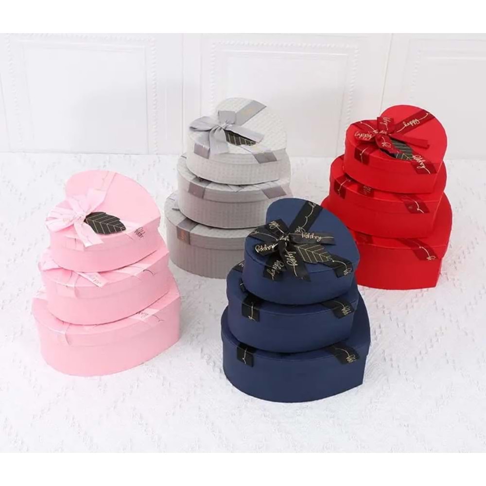 ALVİN 3LÜ KALPLİ HEDİYELİK KUTU